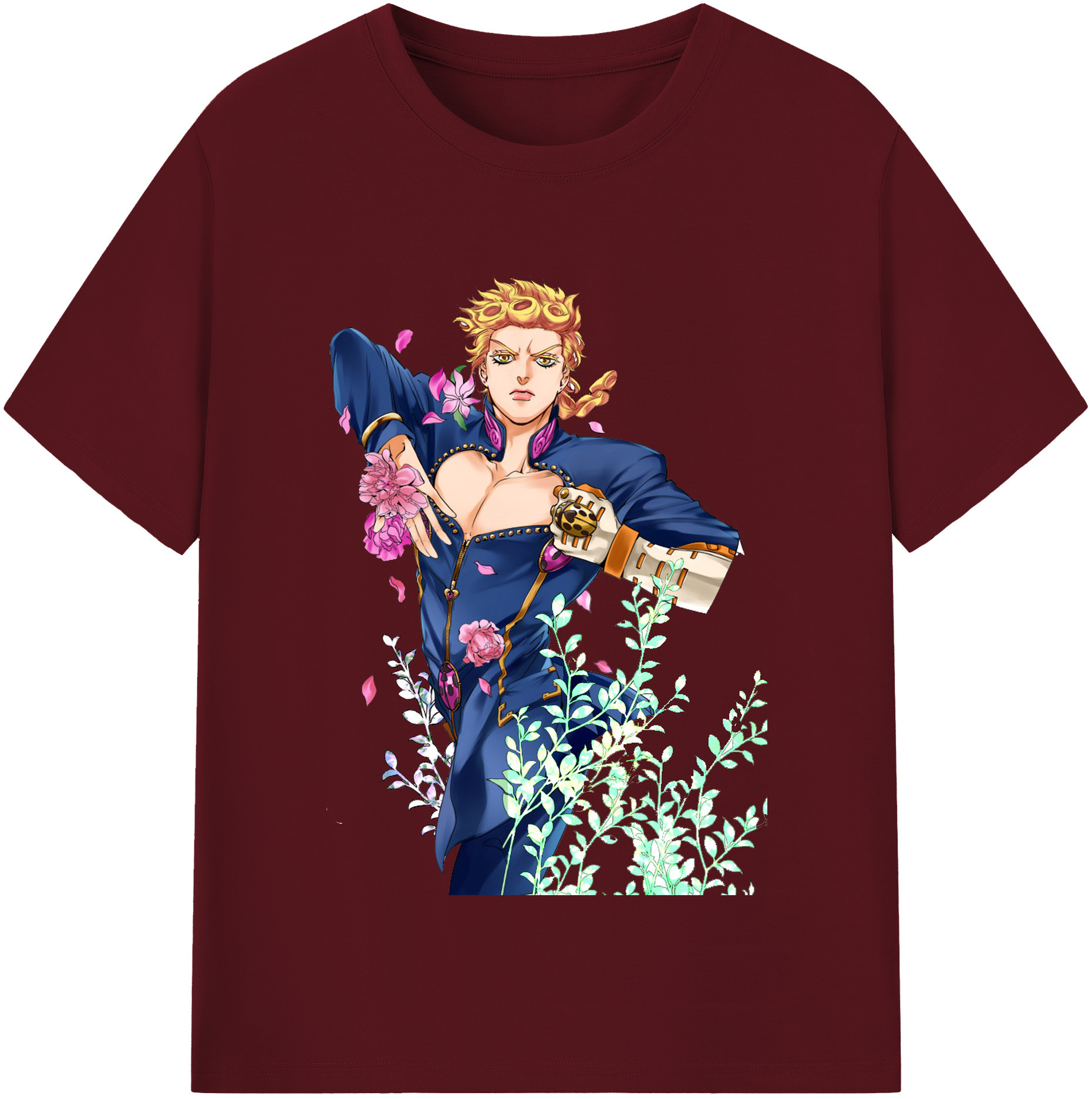 （画像用） ジョジョの奇妙な冒険 ジョルノ?ジョバァーナ JoJo's Bizarre Adventure Giorno Giovanna 綿100％半袖Tシャツ（フロントプリント）